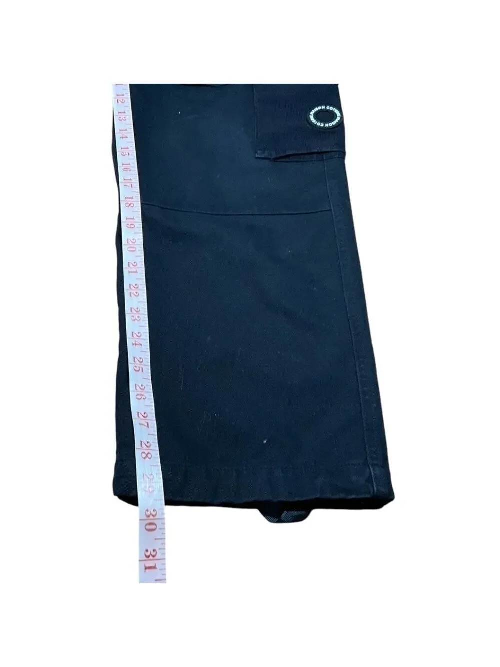 MAISON COTERIE 100% Cotton Black Cargo Denim Jeans Adjustable Hems Multi-Pocket - Picture 8 of 12